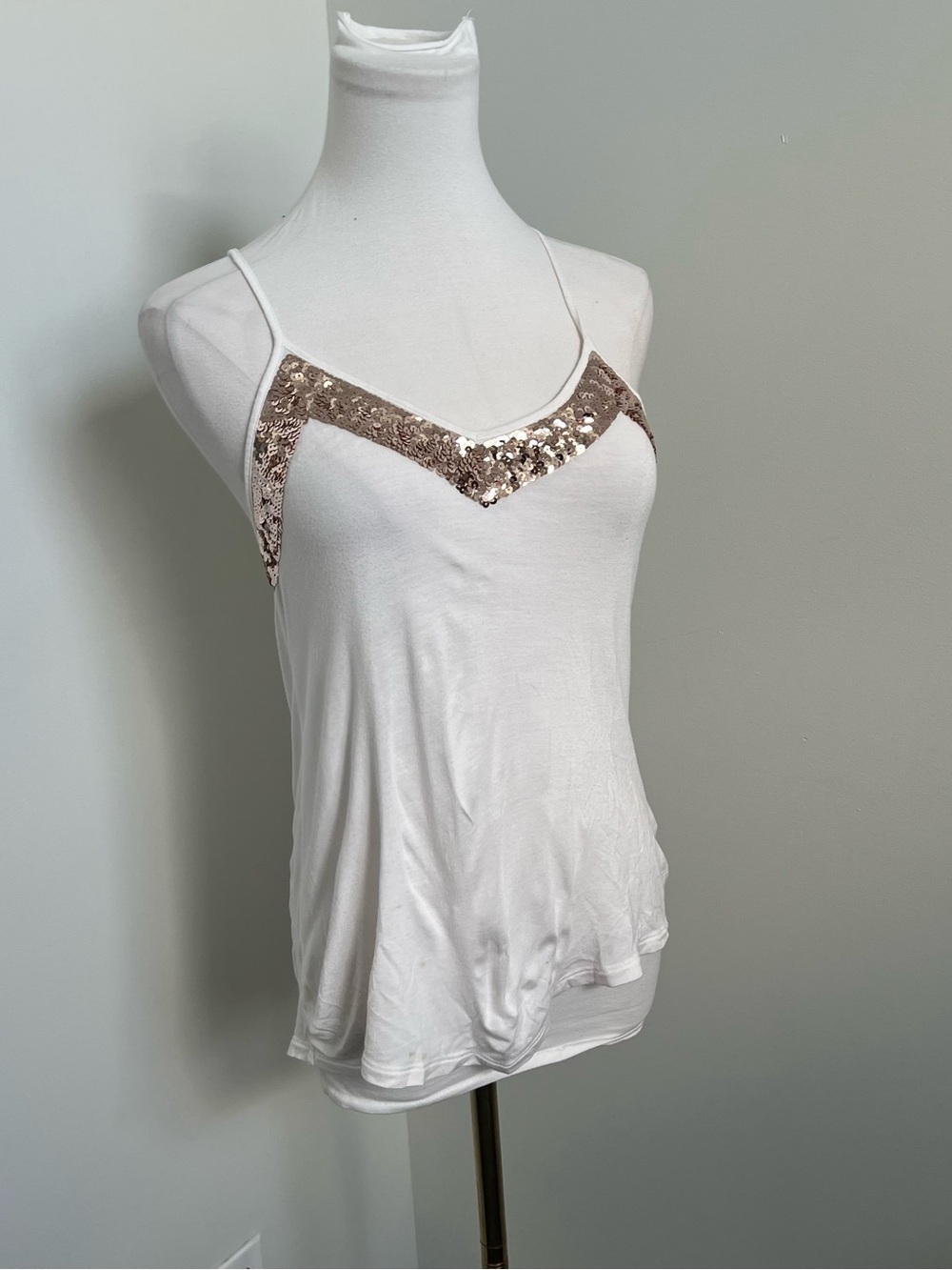 White Sequin Fairycore Summer Tank Top – Y2K Coquette Festival Cami XS - Picture 3 of 6